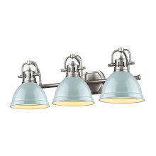 Golden 3602-BA3 PW-SF - Yep by Golden Lighting Duncan 3-light Vanity in Pewter and Seafoam shade